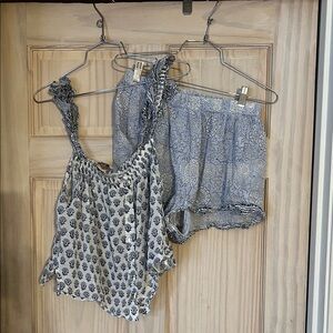 Cleobella Blue Floral Pajama Set